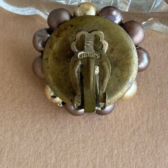 2 Pair Lot Vintage 1950's Japan Clip On Bead Earrings - Picture 7 of 9